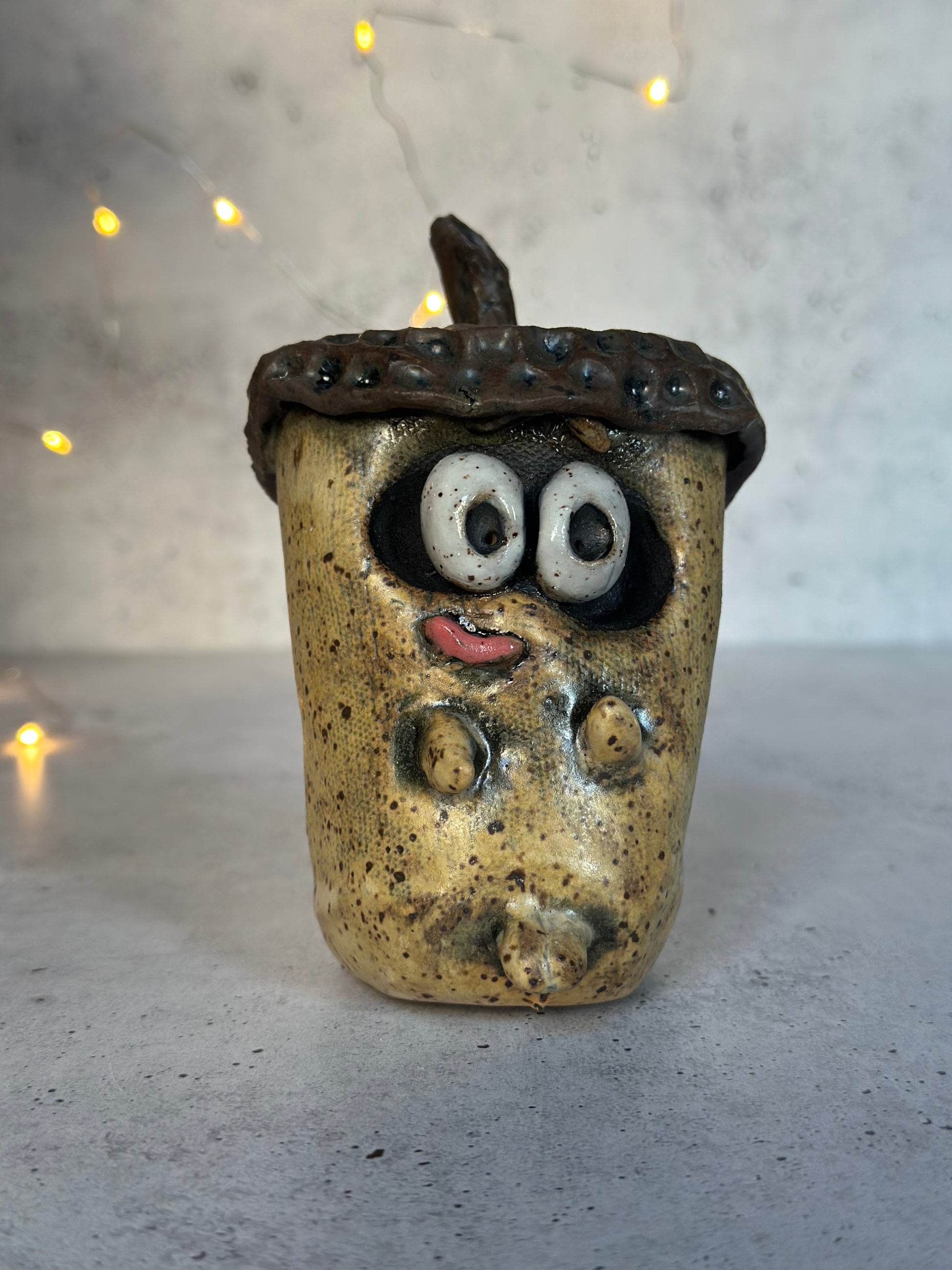 Acorn on decorative background